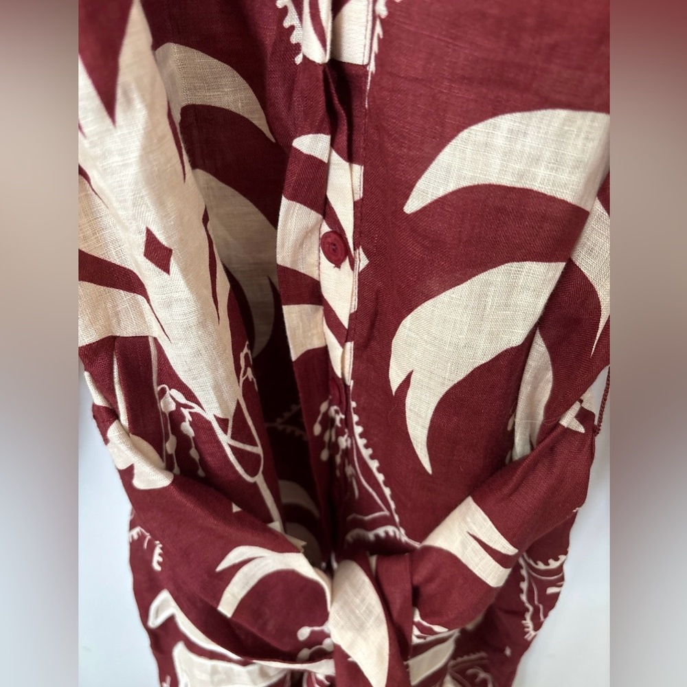 JOHANNA ORTIZ Colombian Tropical Cherry & Ecru Weaving Waves Midi Dress - Picture 10 of 16